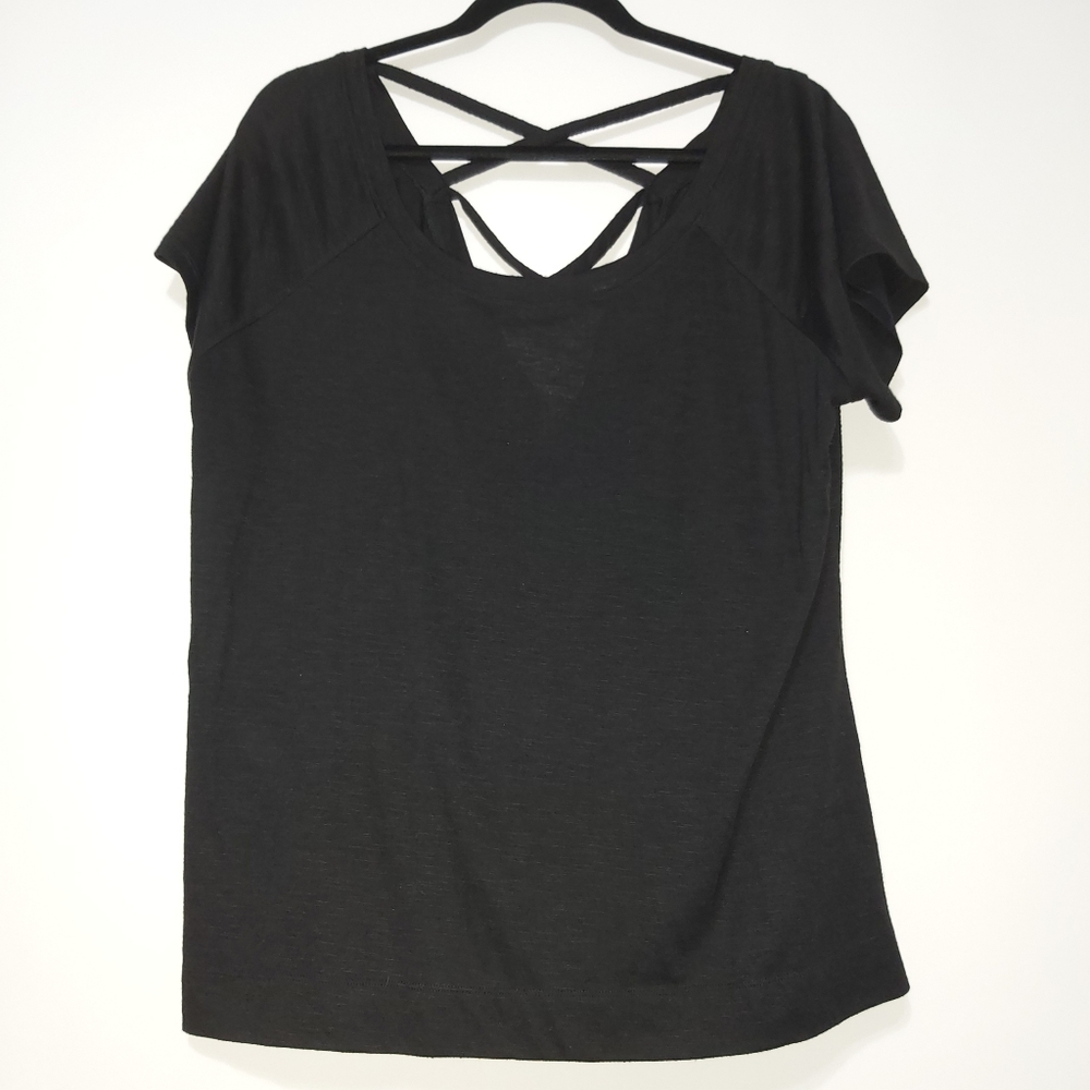 Torrid Black, crisscross back T-shirt